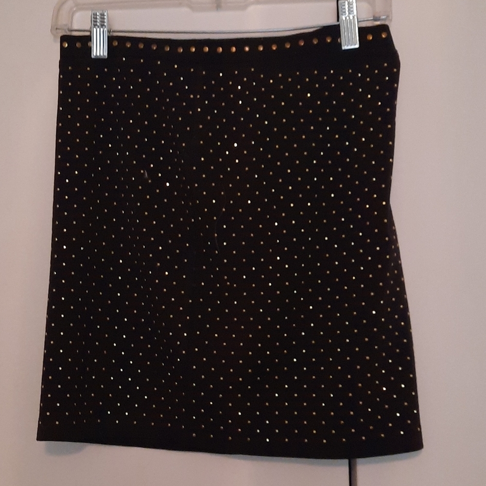 Black mini skirt with gold beads